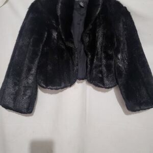 INC International Concepts Black Teddy Jacket